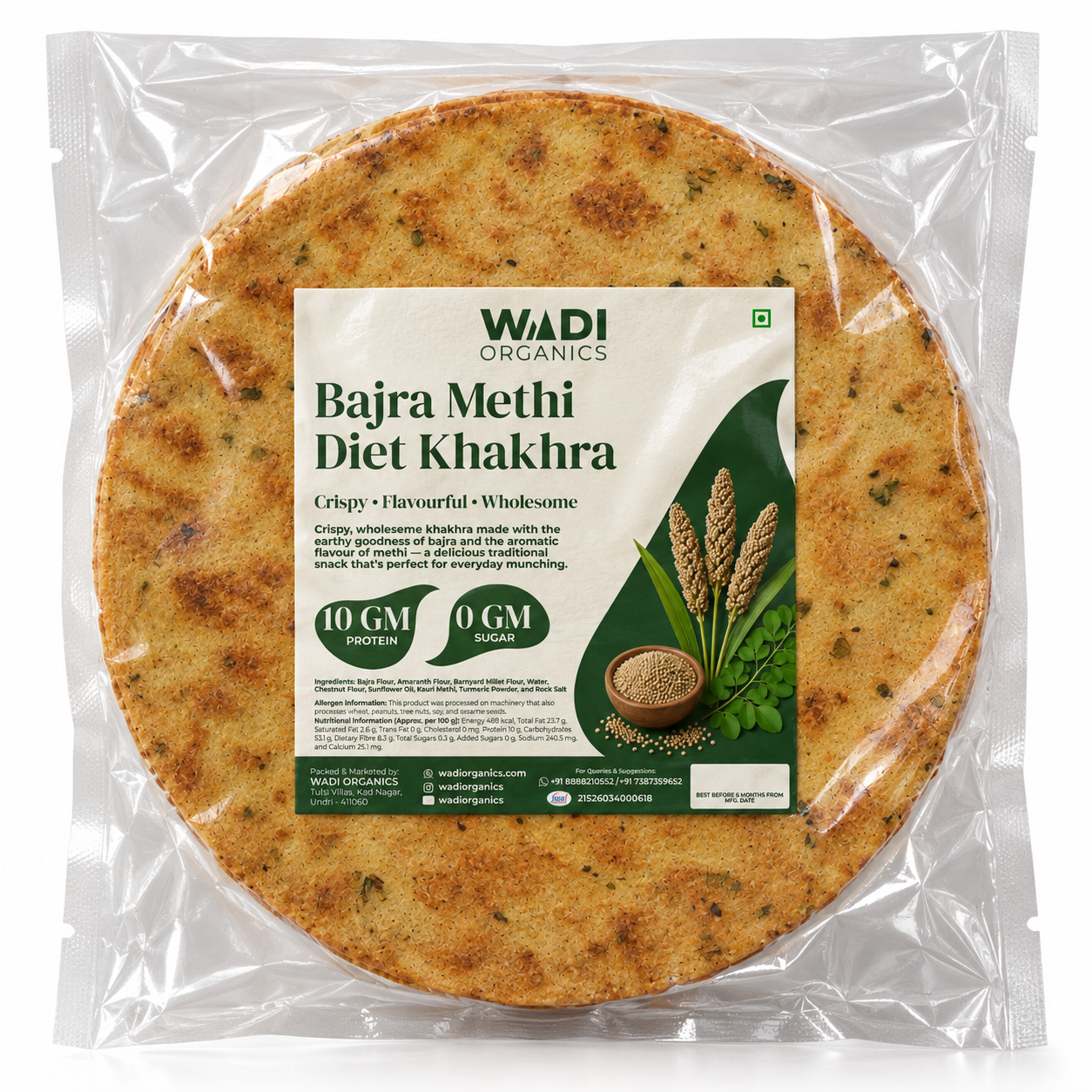 Bajra Methi Diet Khakhra – Gluten Free