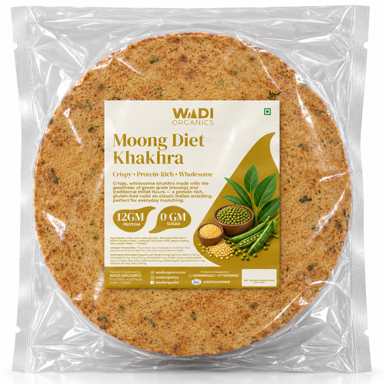 Moong Diet Khakhra - Gluten Free